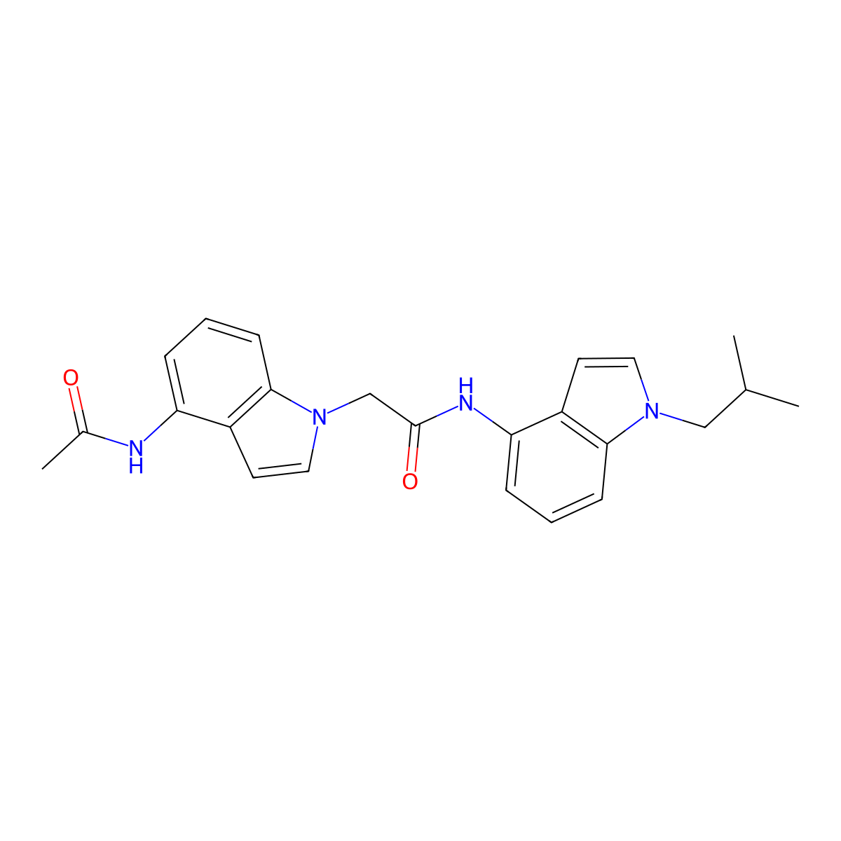 2-[4-(acetylamino)-1H-indol-1-yl]-N-[1-(2-methylpropyl)-1H-indol-4-yl]acetamide molecular structure, CAS 1574479-14-3