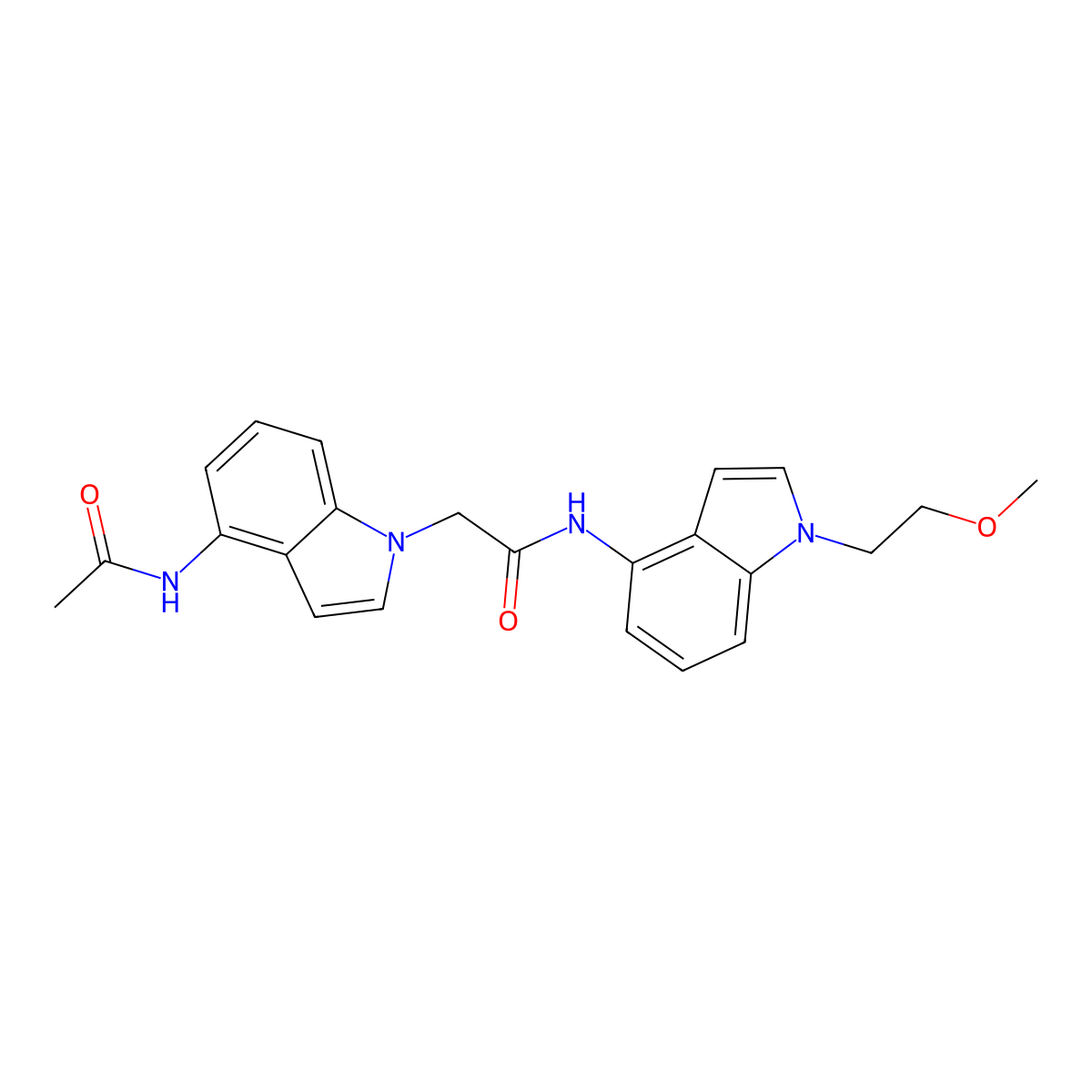 2-[4-(acetylamino)-1H-indol-1-yl]-N-[1-(2-methoxyethyl)-1H-indol-4-yl]acetamide molecular structure, CAS 1574479-35-8