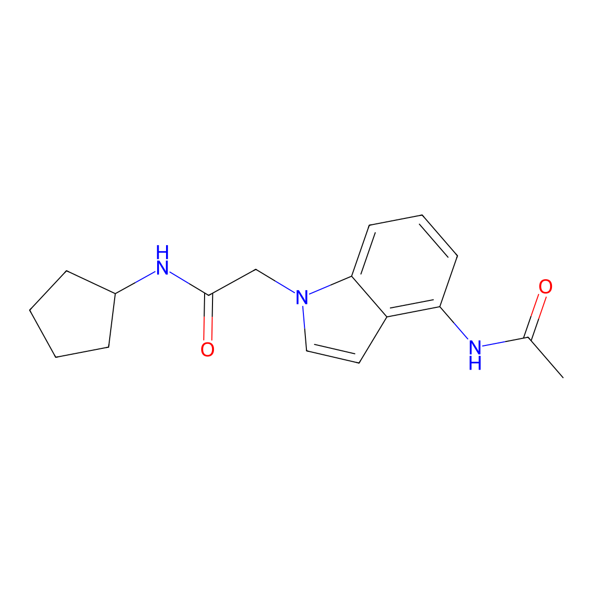 2-[4-(acetylamino)-1H-indol-1-yl]-N-cyclopentylacetamide molecular structure, CAS 1574479-77-8