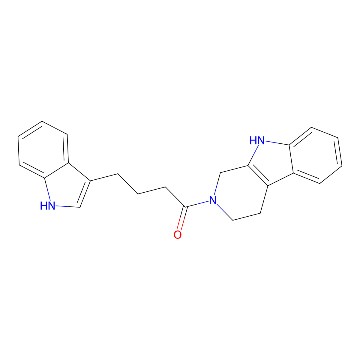 4-(1H-indol-3-yl)-1-(1,3,4,9-tetrahydro-2H-beta-carbolin-2-yl)butan-1-one molecular structure, CAS 1574479-99-4