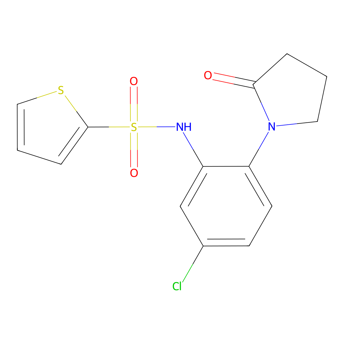 N-[5-chloro-2-(2-oxopyrrolidin-1-yl)phenyl]thiophene-2-sulfonamide molecular structure, CAS 1574480-12-8