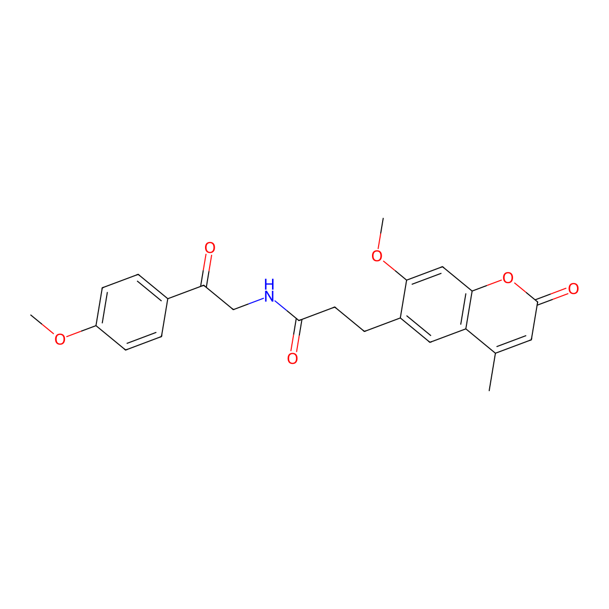 3-(7-methoxy-4-methyl-2-oxo-2H-chromen-6-yl)-N-[2-(4-methoxyphenyl)-2-oxoethyl]propanamide molecular structure, CAS 1574480-23-1