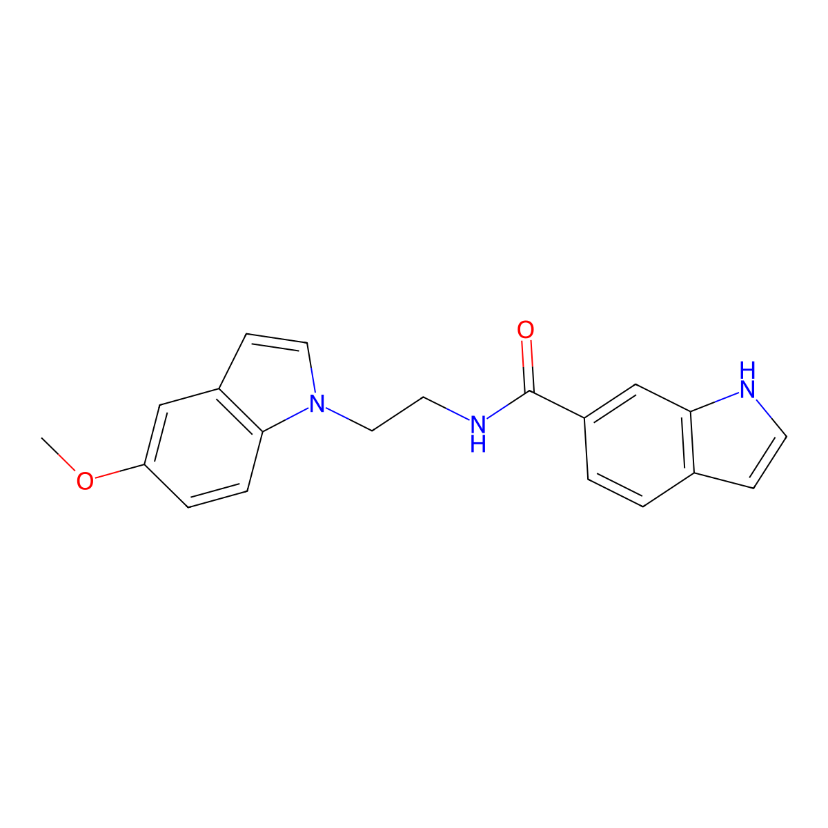 N-[2-(5-methoxy-1H-indol-1-yl)ethyl]-1H-indole-6-carboxamide molecular structure, CAS 1574480-66-2