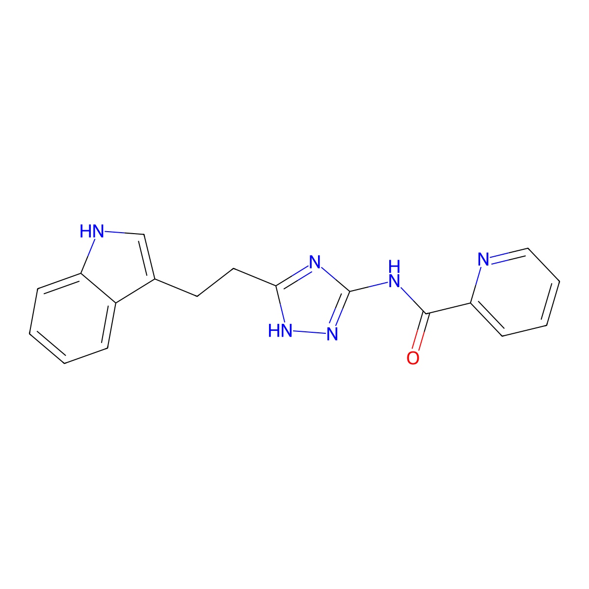 N-{3-[2-(1H-indol-3-yl)ethyl]-1H-1,2,4-triazol-5-yl}pyridine-2-carboxamide molecular structure, CAS 1574480-68-4