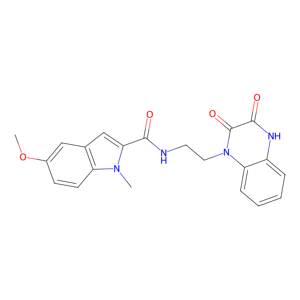 N-(2-(3-hydroxy-2-oxoquinoxalin-1(2H)-yl)ethyl)-5-methoxy-1-methyl-1H-indole-2-carboxamide molecular structure, CAS 1574480-76-4