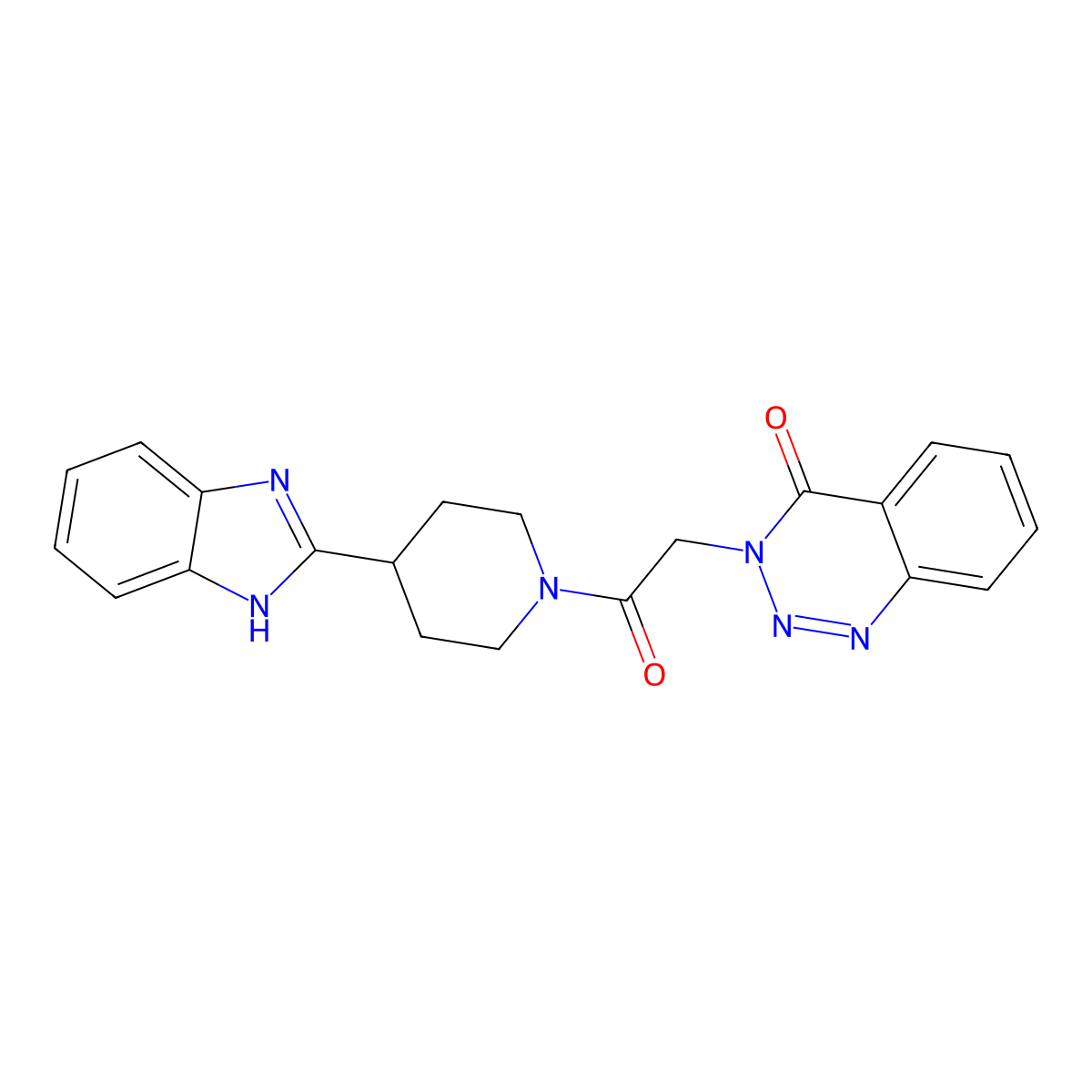 3-{2-[4-(1H-benzimidazol-2-yl)piperidin-1-yl]-2-oxoethyl}-1,2,3-benzotriazin-4(3H)-one molecular structure, CAS 1574480-81-1