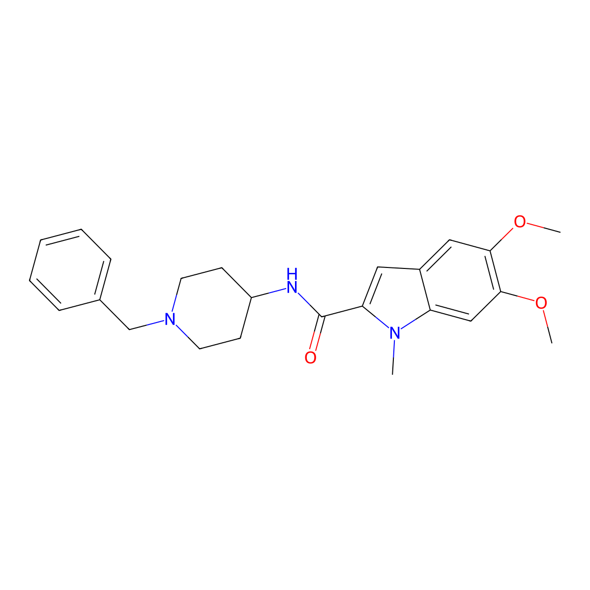 N-(1-benzylpiperidin-4-yl)-5,6-dimethoxy-1-methyl-1H-indole-2-carboxamide molecular structure, CAS 1574481-34-7