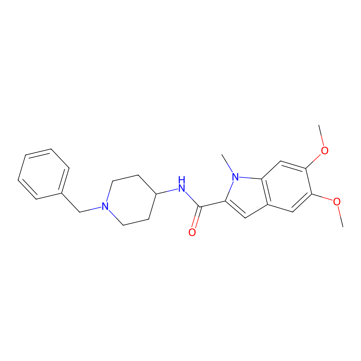 N-(1-benzylpiperidin-4-yl)-5,6-dimethoxy-1-methyl-1H-indole-2-carboxamide molecular structure, CAS 1574481-34-7