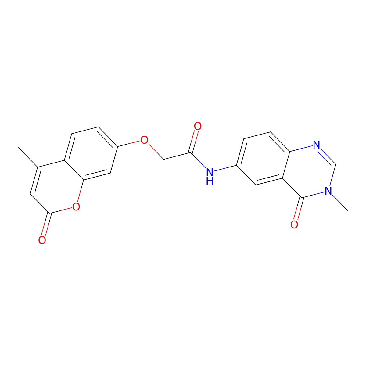 2-[(4-methyl-2-oxo-2H-chromen-7-yl)oxy]-N-(3-methyl-4-oxo-3,4-dihydroquinazolin-6-yl)acetamide molecular structure, CAS 1574481-76-7