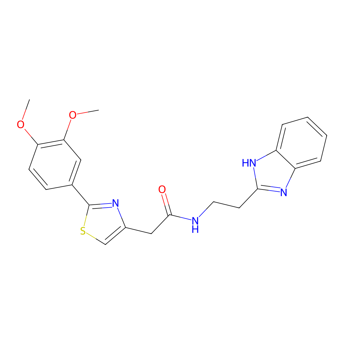 N-[2-(1H-benzimidazol-2-yl)ethyl]-2-[2-(3,4-dimethoxyphenyl)-1,3-thiazol-4-yl]acetamide molecular structure, CAS 1574481-98-3