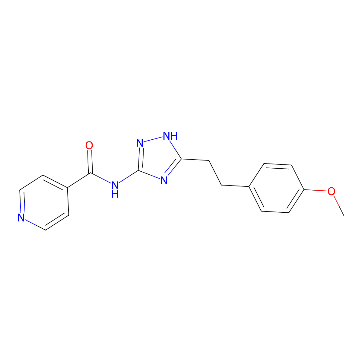N-{3-[2-(4-methoxyphenyl)ethyl]-1H-1,2,4-triazol-5-yl}pyridine-4-carboxamide molecular structure, CAS 1574482-13-5