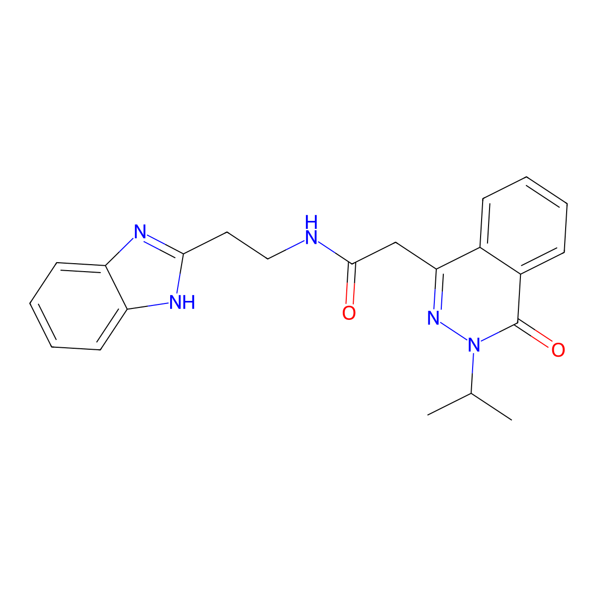 N-[2-(1H-1,3-benzimidazol-2-yl)ethyl]-2-(3-isopropyl-4-oxo-3,4-dihydro-1-phthalazinyl)acetamide molecular structure, CAS 1574482-20-4