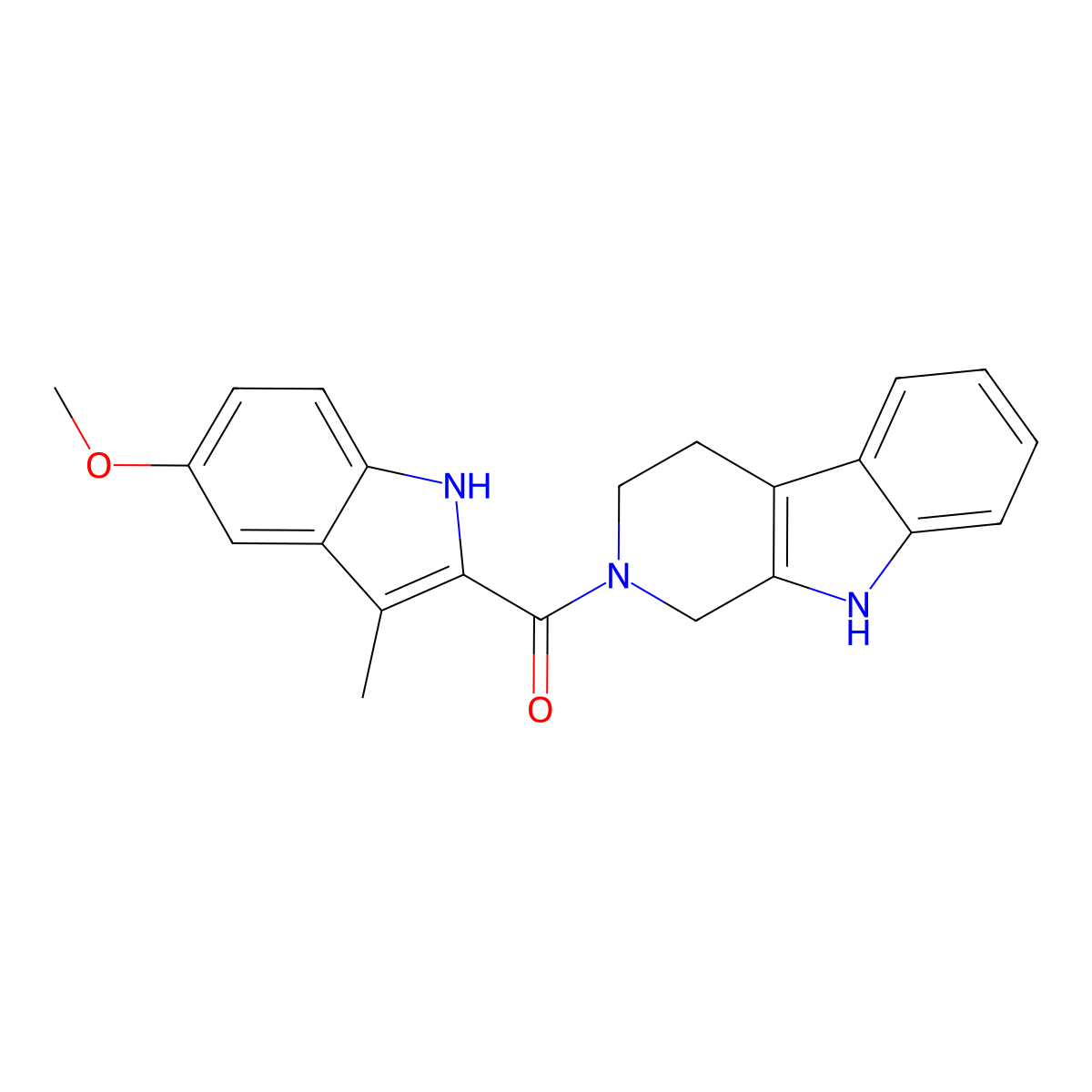 (5-methoxy-3-methyl-1H-indol-2-yl)(1,3,4,9-tetrahydro-2H-beta-carbolin-2-yl)methanone molecular structure, CAS 1574482-75-9