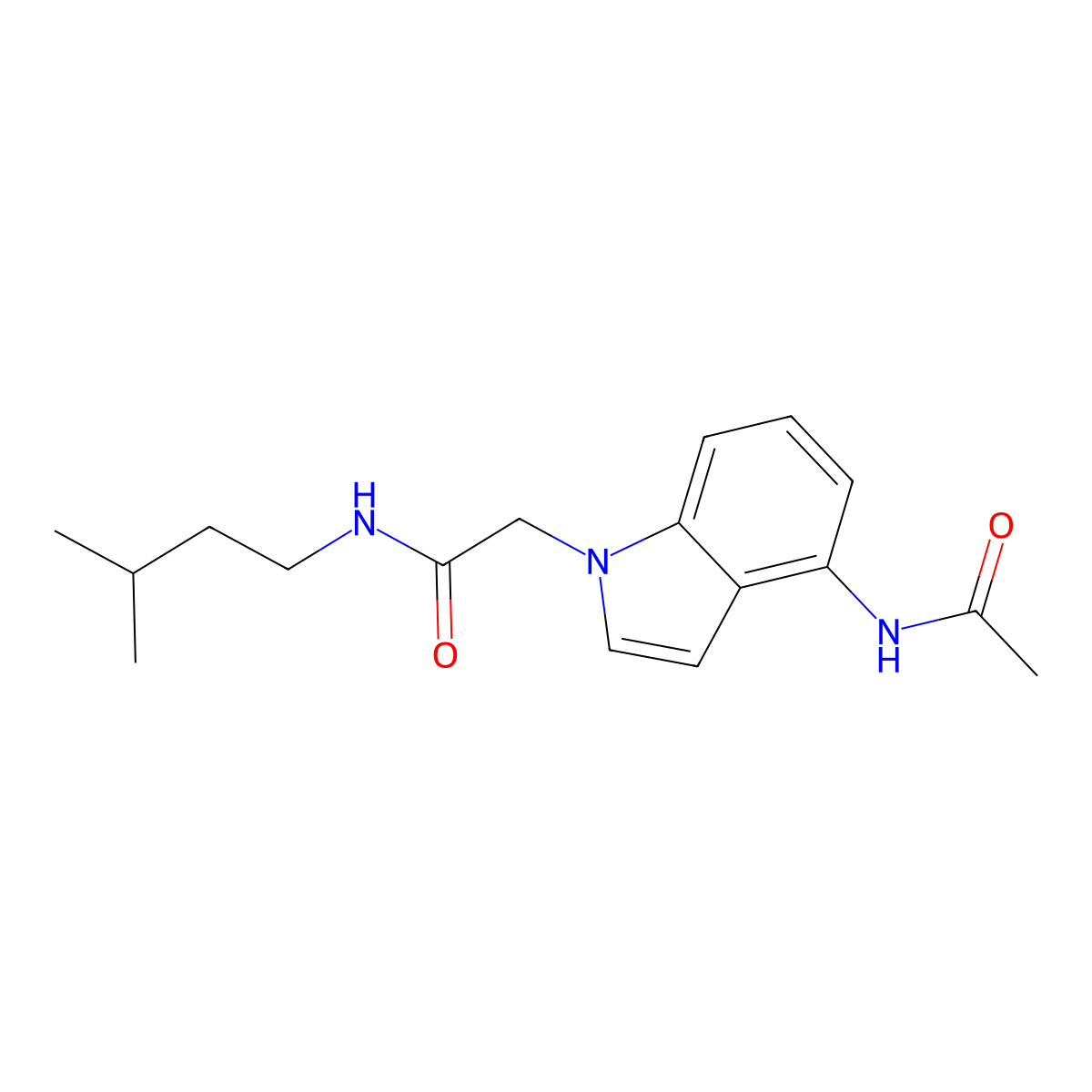 2-[4-(acetylamino)-1H-indol-1-yl]-N-isopentylacetamide molecular structure, CAS 1574482-76-0
