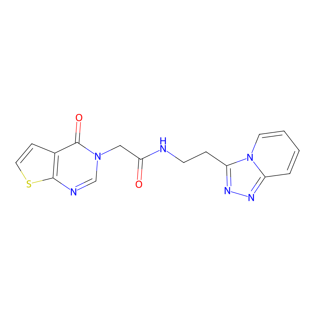 2-[4-oxothieno[2,3-d]pyrimidin-3(4H)-yl]-N-(2-[1,2,4]triazolo[4,3-a]pyridin-3-ylethyl)acetamide molecular structure, CAS 1574482-86-2