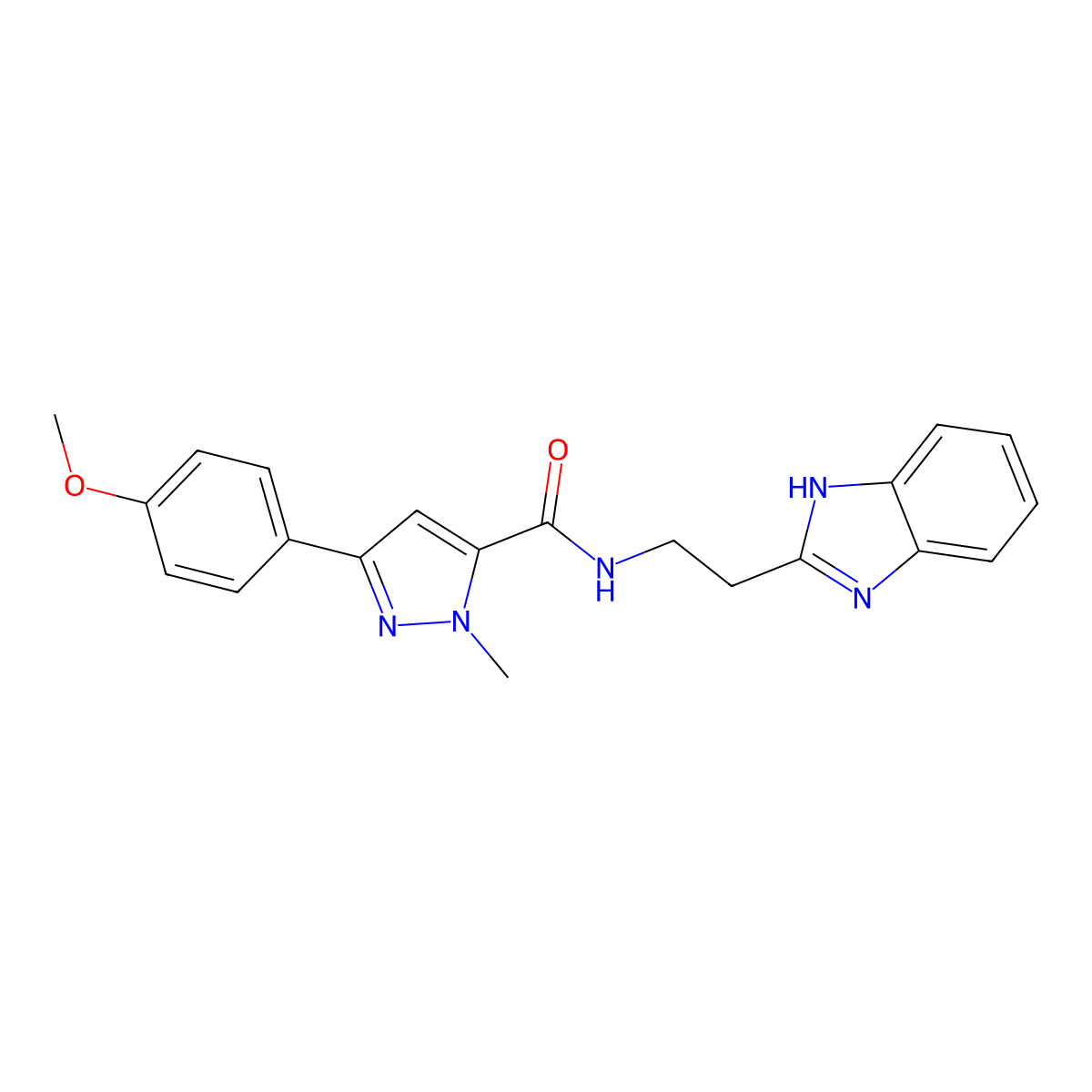 N-[2-(1H-benzimidazol-2-yl)ethyl]-3-(4-methoxyphenyl)-1-methyl-1H-pyrazole-5-carboxamide molecular structure, CAS 1574483-24-1