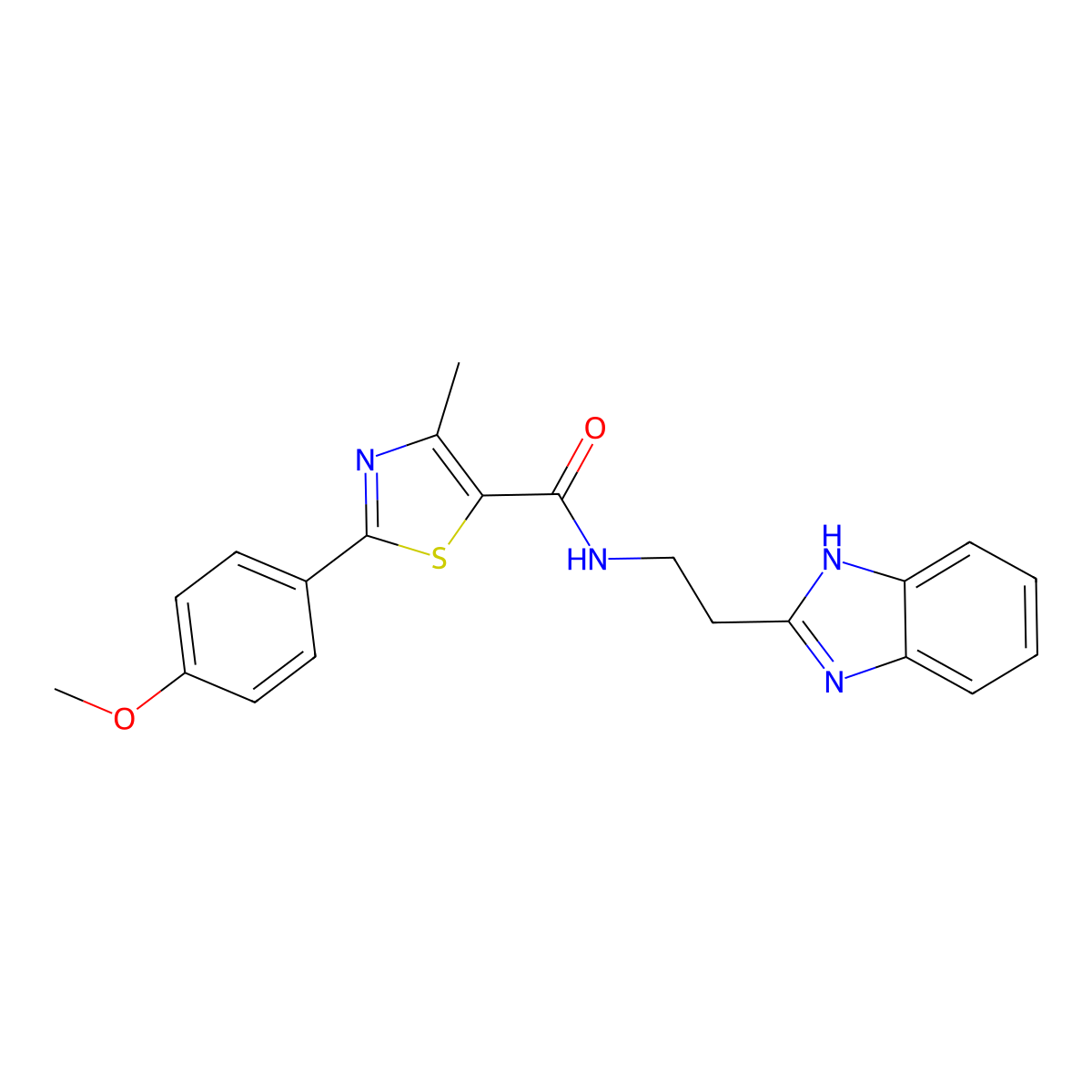N-[2-(1H-1,3-benzimidazol-2-yl)ethyl]-2-(4-methoxyphenyl)-4-methyl-1,3-thiazole-5-carboxamide molecular structure, CAS 1574483-40-1