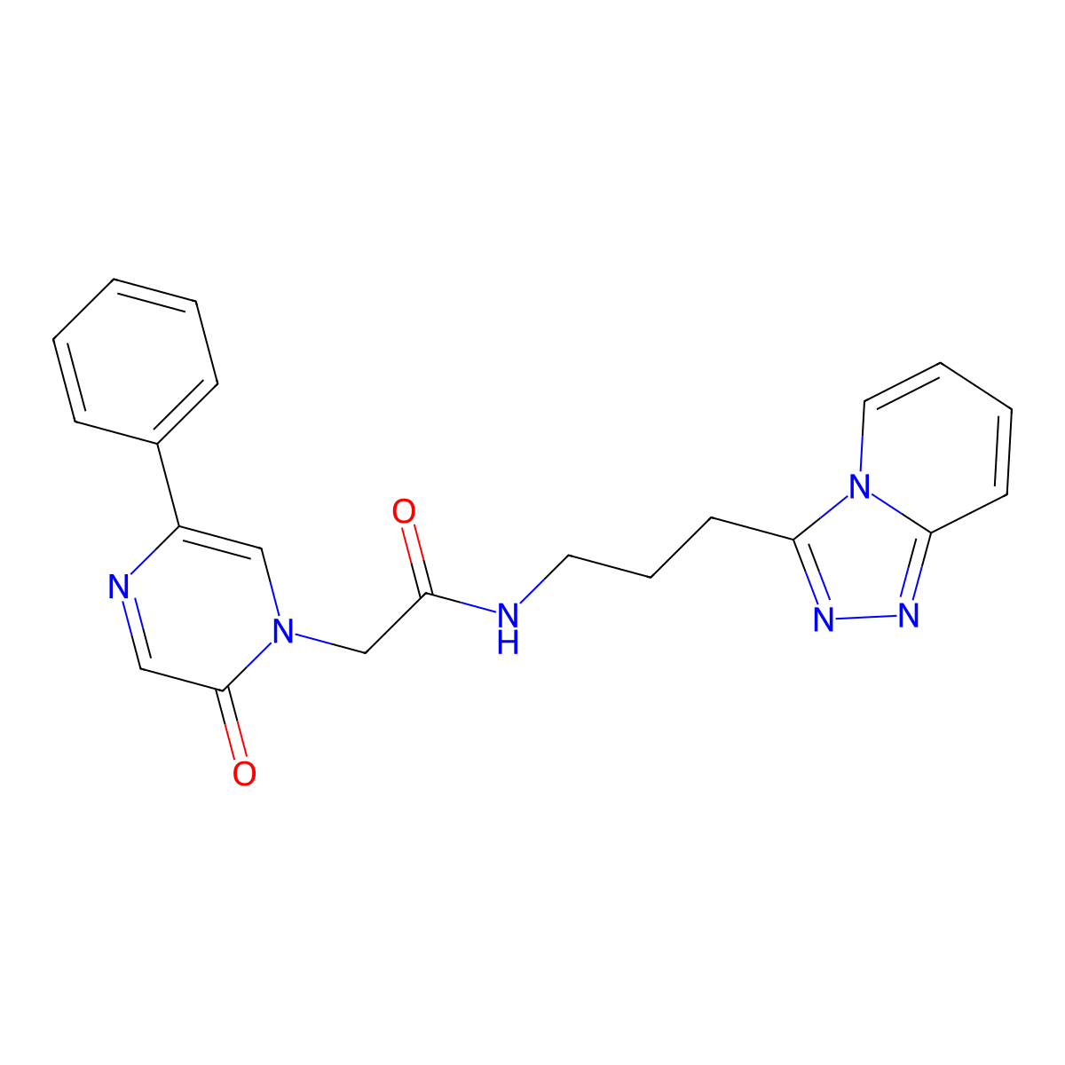 2-[2-oxo-5-phenyl-1(2H)-pyrazinyl]-N-(3-[1,2,4]triazolo[4,3-a]pyridin-3-ylpropyl)acetamide molecular structure, CAS 1574484-07-3