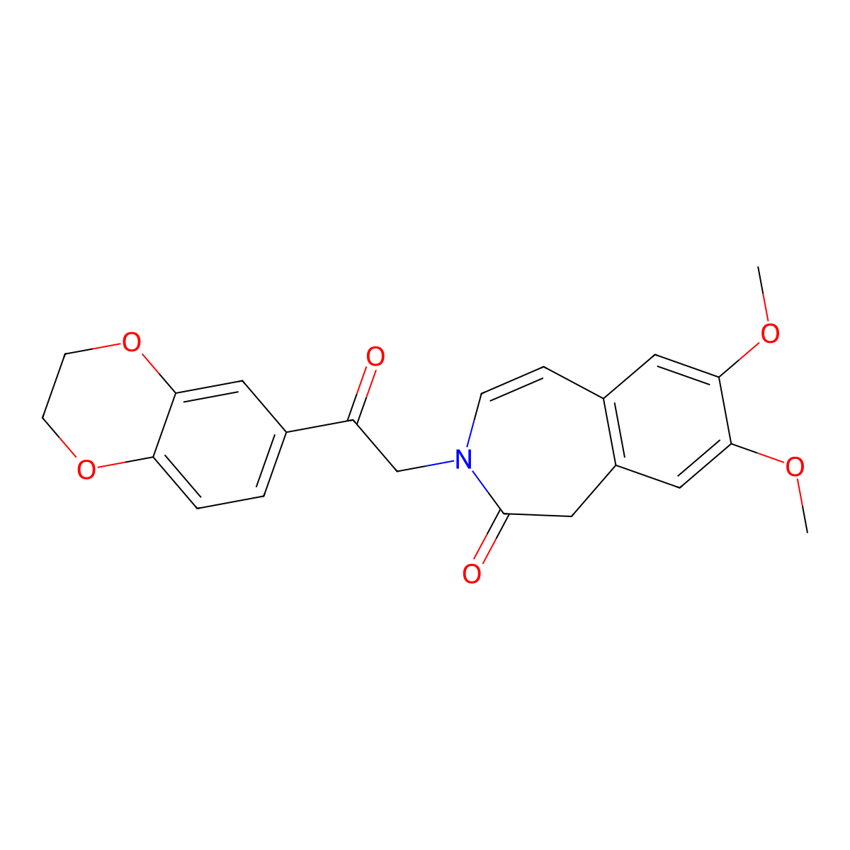 3-[2-(2,3-dihydro-1,4-benzodioxin-6-yl)-2-oxoethyl]-7,8-dimethoxy-1,3-dihydro-2H-3-benzazepin-2-one molecular structure, CAS 1574484-31-3