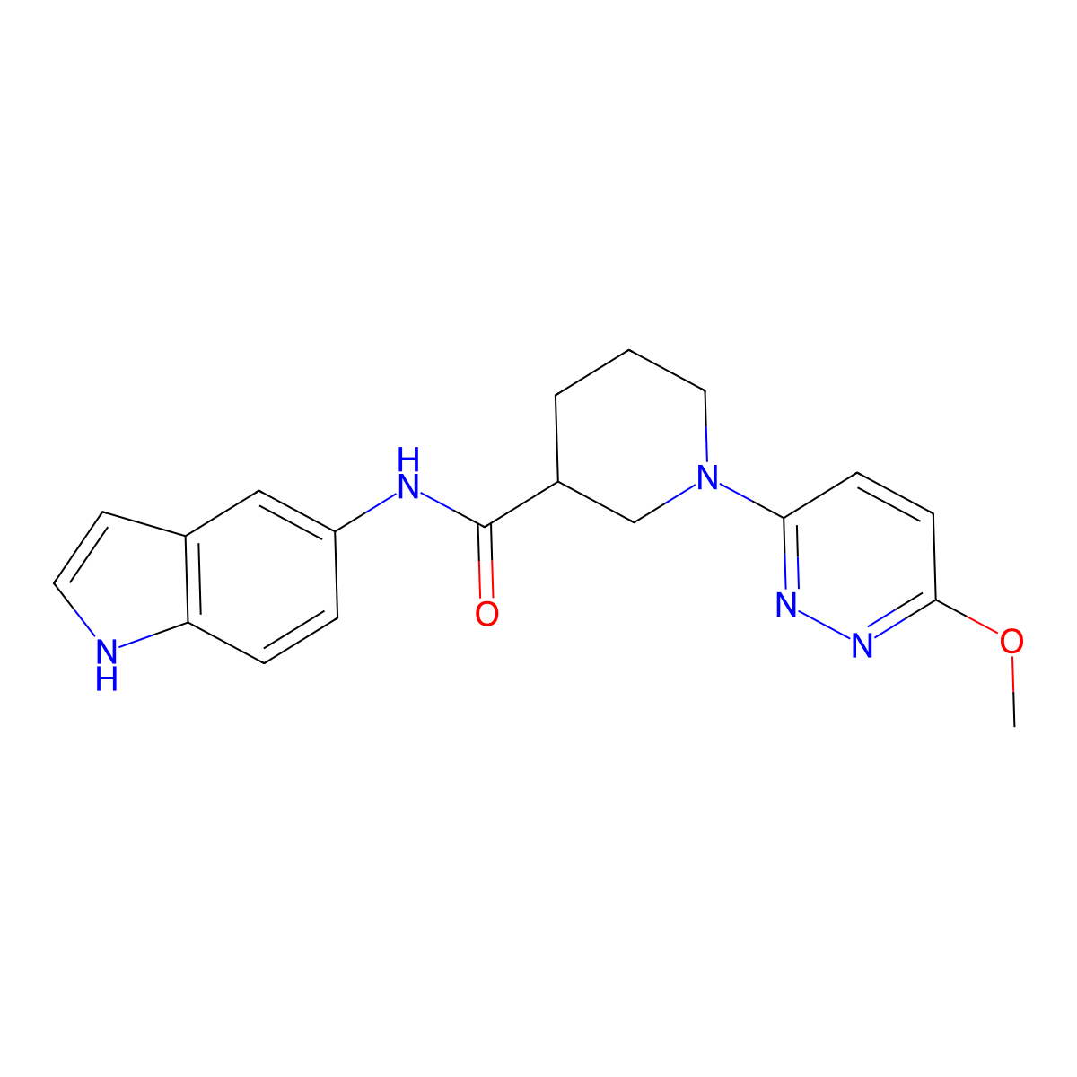 N-(1H-indol-5-yl)-1-(6-methoxypyridazin-3-yl)piperidine-3-carboxamide molecular structure, CAS 1574484-43-7