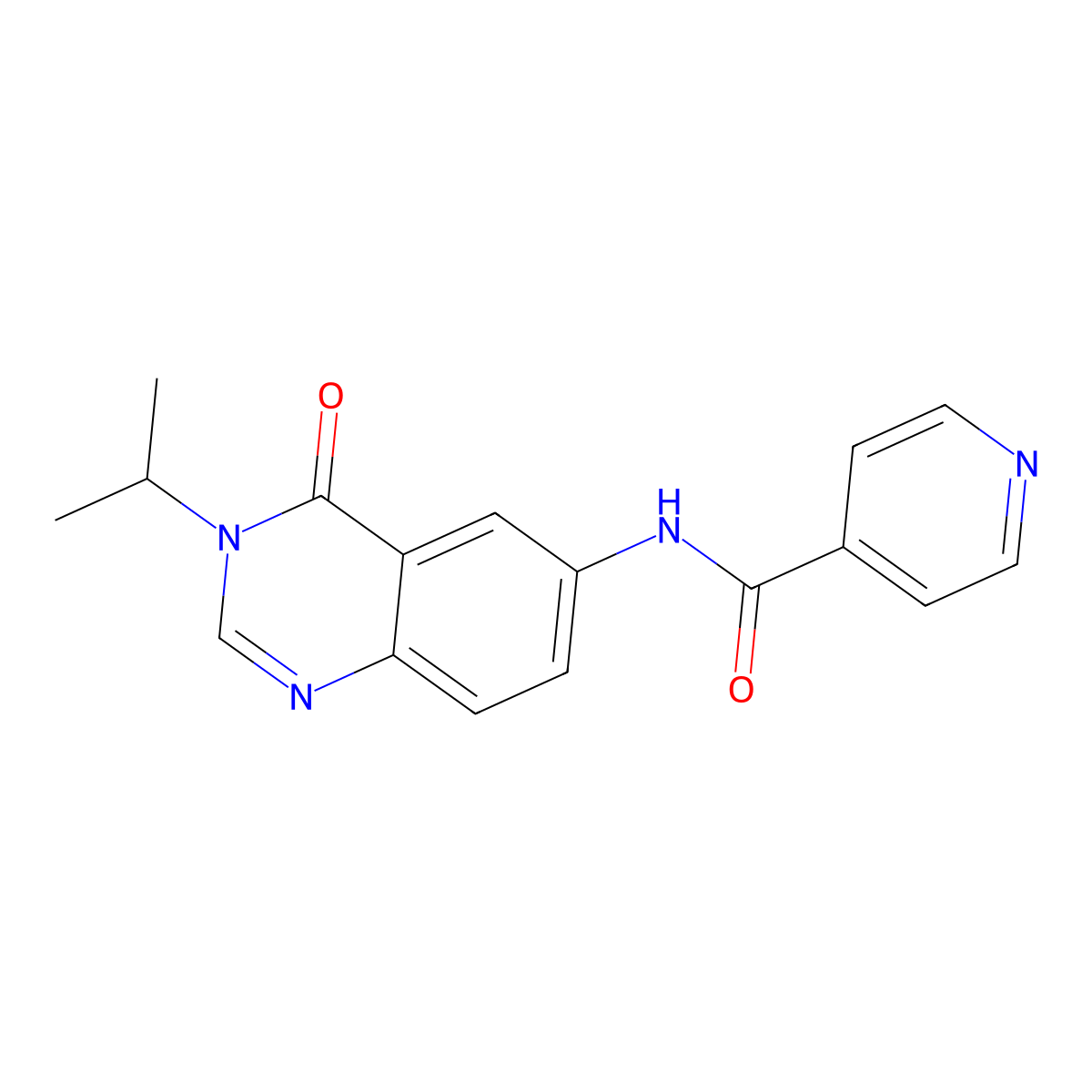 N-[4-oxo-3-(propan-2-yl)-3,4-dihydroquinazolin-6-yl]pyridine-4-carboxamide molecular structure, CAS 1574484-47-1