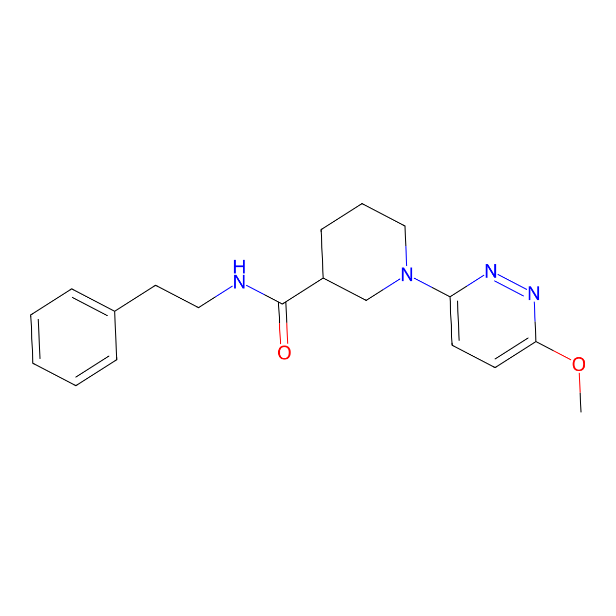 1-(6-methoxypyridazin-3-yl)-N-phenethylpiperidine-3-carboxamide molecular structure, CAS 1574484-82-4