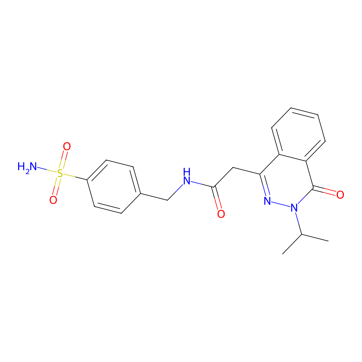 2-[4-oxo-3-(propan-2-yl)-3,4-dihydrophthalazin-1-yl]-N-(4-sulfamoylbenzyl)acetamide molecular structure, CAS 1574484-90-4