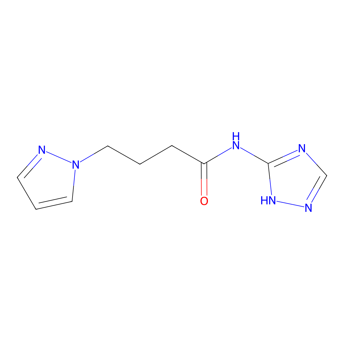 4-(1H-pyrazol-1-yl)-N-(4H-1,2,4-triazol-3-yl)butanamide molecular structure, CAS 1574484-95-9