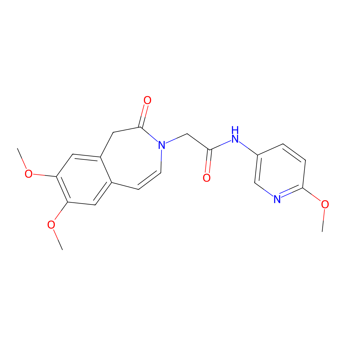2-(7,8-dimethoxy-2-oxo-1,2-dihydro-3H-3-benzazepin-3-yl)-N-(6-methoxypyridin-3-yl)acetamide molecular structure, CAS 1574485-04-3