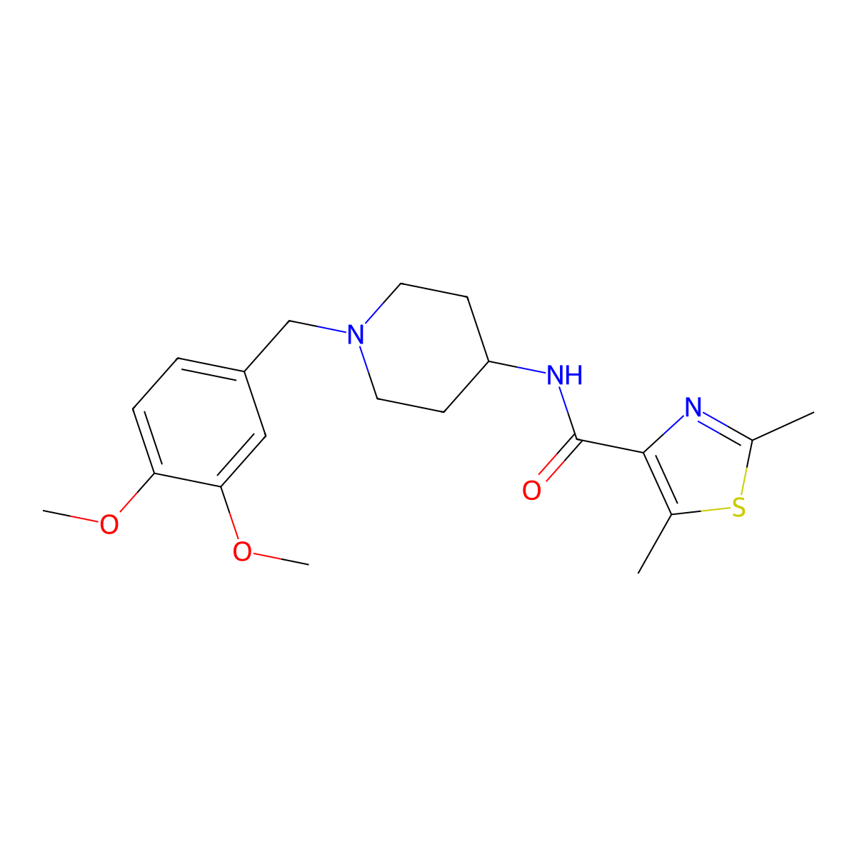 N-[1-(3,4-dimethoxybenzyl)-4-piperidyl]-2,5-dimethyl-1,3-thiazole-4-carboxamide molecular structure, CAS 1574485-06-5