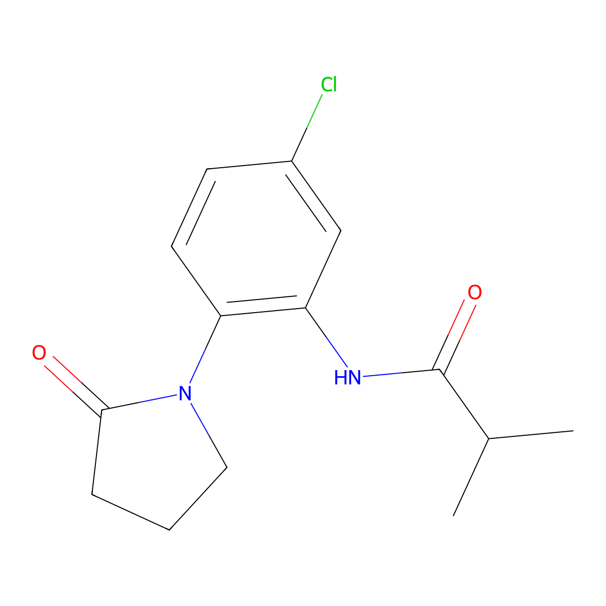 N-[5-chloro-2-(2-oxopyrrolidin-1-yl)phenyl]-2-methylpropanamide molecular structure, CAS 1574485-20-3