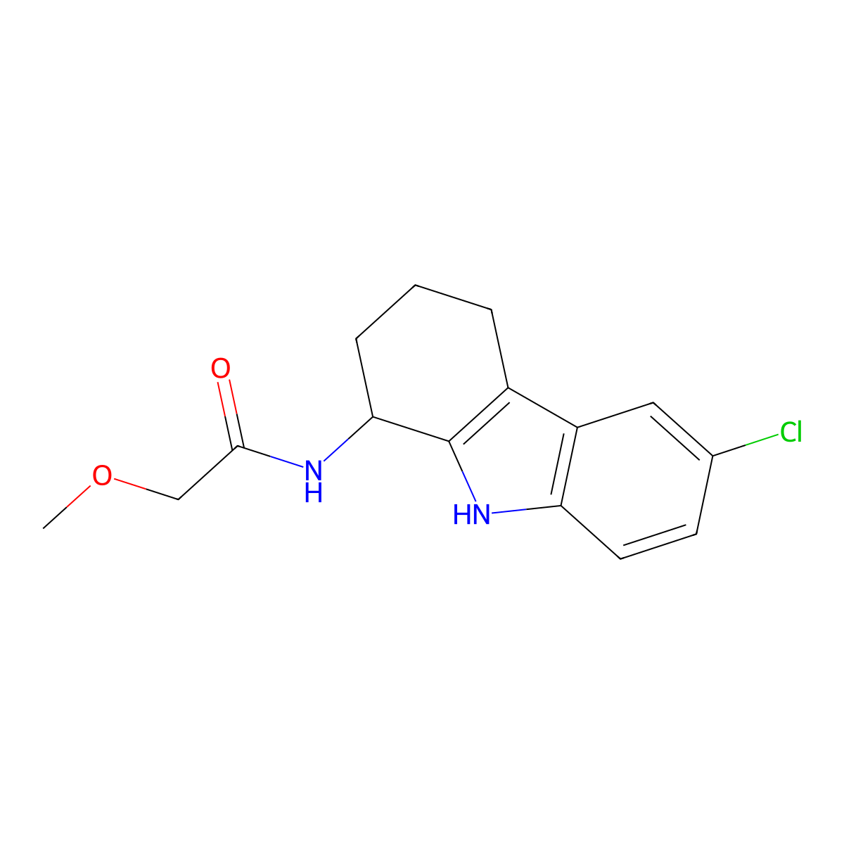 N-(6-chloro-2,3,4,9-tetrahydro-1H-carbazol-1-yl)-2-methoxyacetamide molecular structure, CAS 1574485-25-8