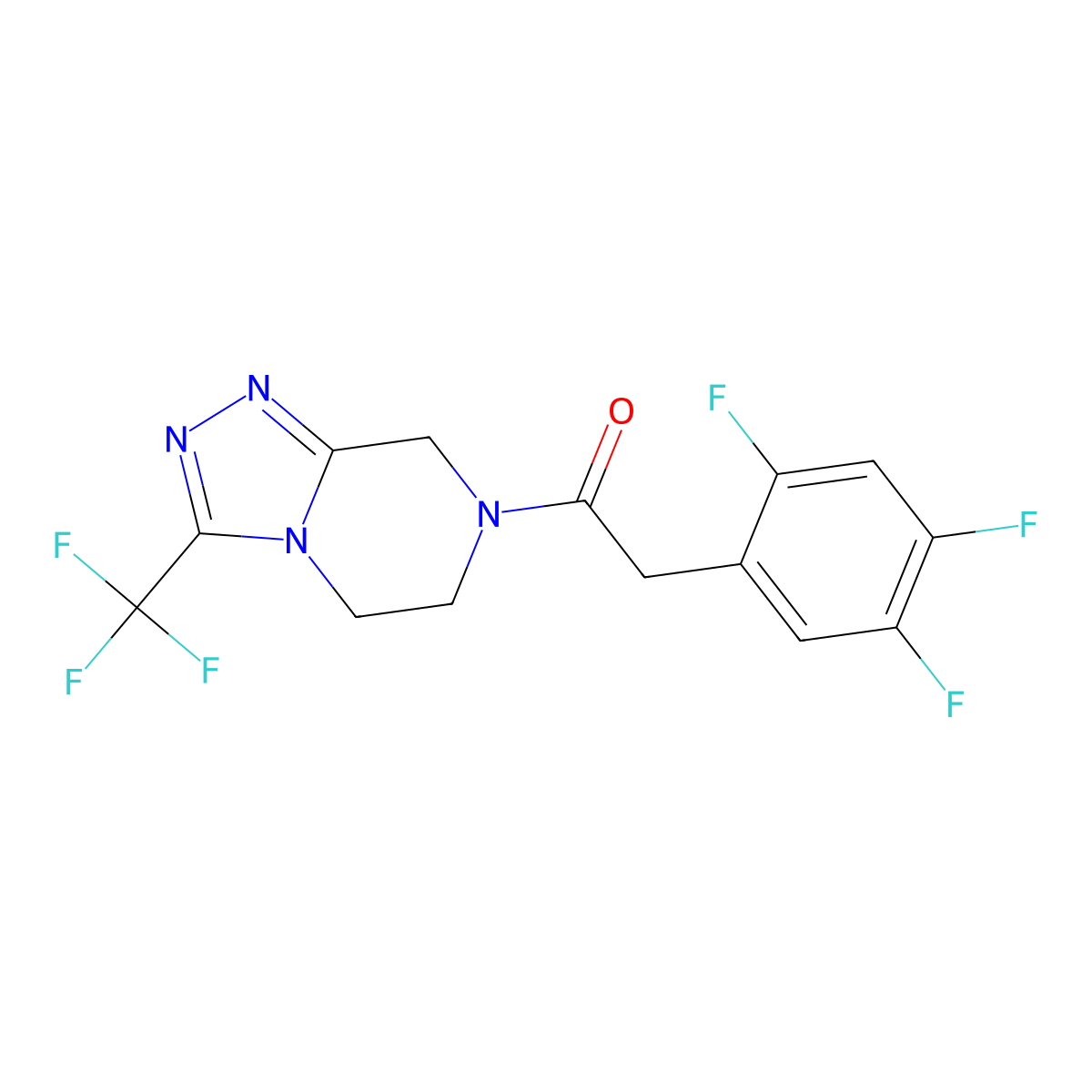 1-[3-(trifluoromethyl)-5,6-dihydro[1,2,4]triazolo[4,3-a]pyrazin-7(8H)-yl]-2-(2,4,5-trifluorophenyl)ethanone molecular structure, CAS 1574485-30-5