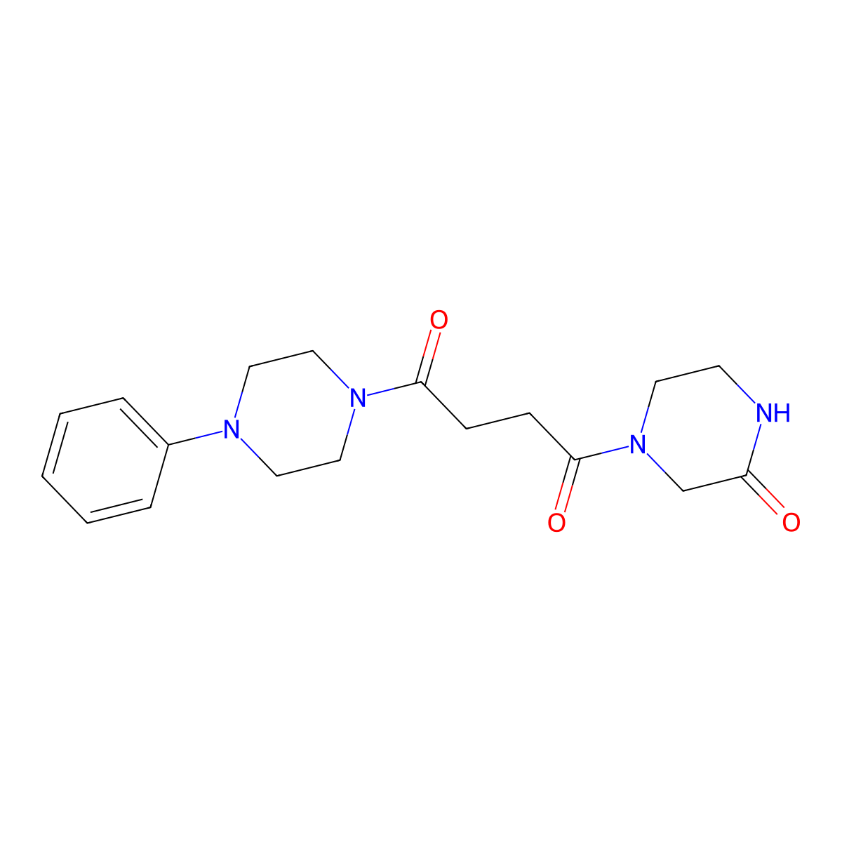 1-(3-Oxopiperazin-1-yl)-4-(4-phenylpiperazin-1-yl)butane-1,4-dione molecular structure, CAS 1574485-42-9