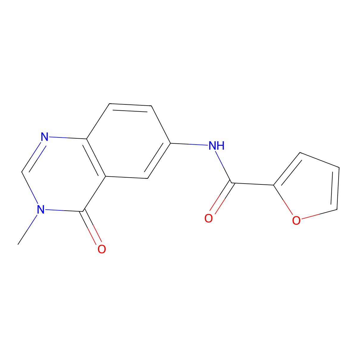 N-(3-methyl-4-oxo-3,4-dihydroquinazolin-6-yl)furan-2-carboxamide molecular structure, CAS 1574485-87-2