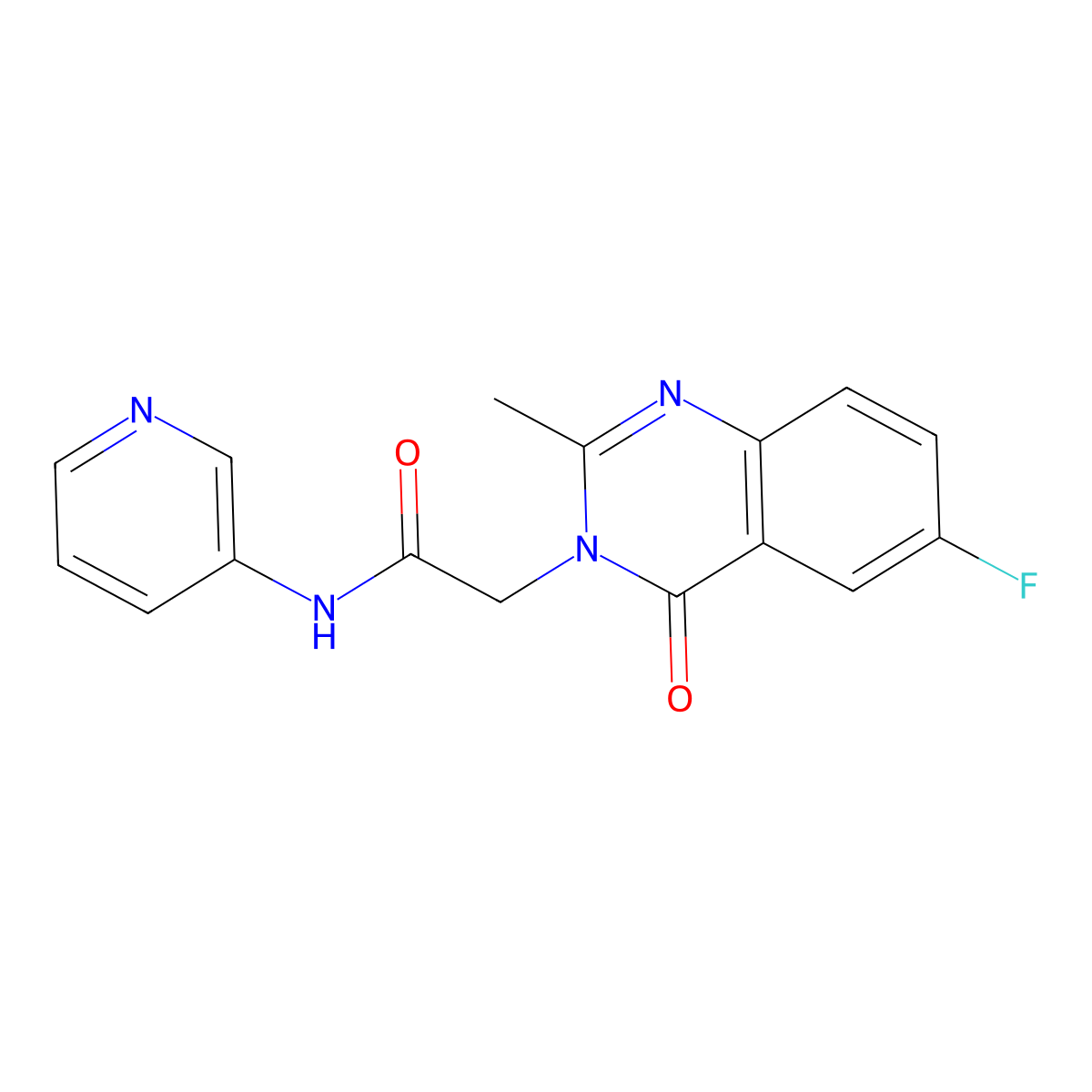 2-(6-fluoro-2-methyl-4-oxoquinazolin-3(4H)-yl)-N-(pyridin-3-yl)acetamide molecular structure, CAS 1574485-92-9