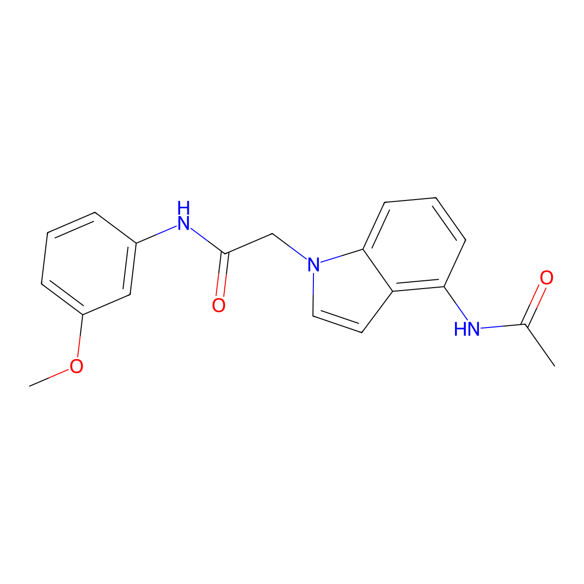 2-[4-(acetylamino)-1H-indol-1-yl]-N-(3-methoxyphenyl)acetamide molecular structure, CAS 1574486-01-3