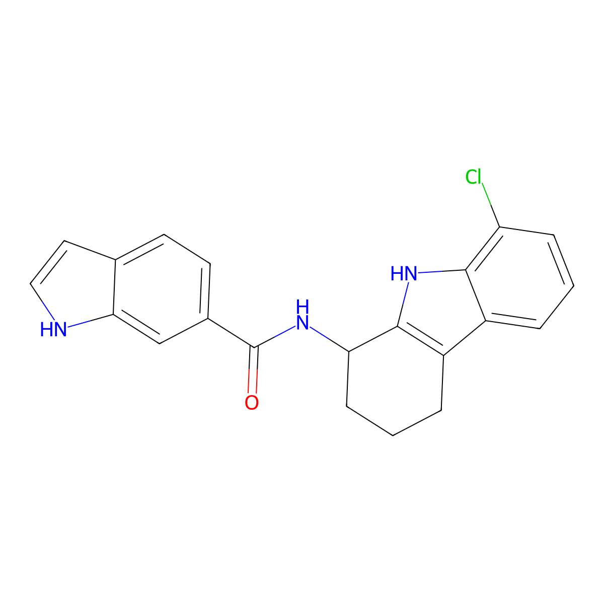 N-(8-Chloro-2,3,4,9-tetrahydro-1H-carbazol-1-YL)-1H-indole-6-carboxamide molecular structure, CAS 1574492-50-4