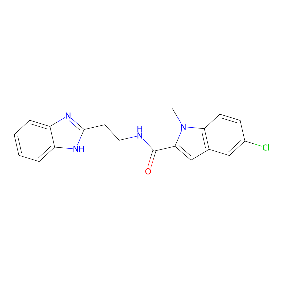 N-[2-(1H-1,3-benzimidazol-2-yl)ethyl]-5-chloro-1-methyl-1H-indole-2-carboxamide molecular structure, CAS 1574492-90-2