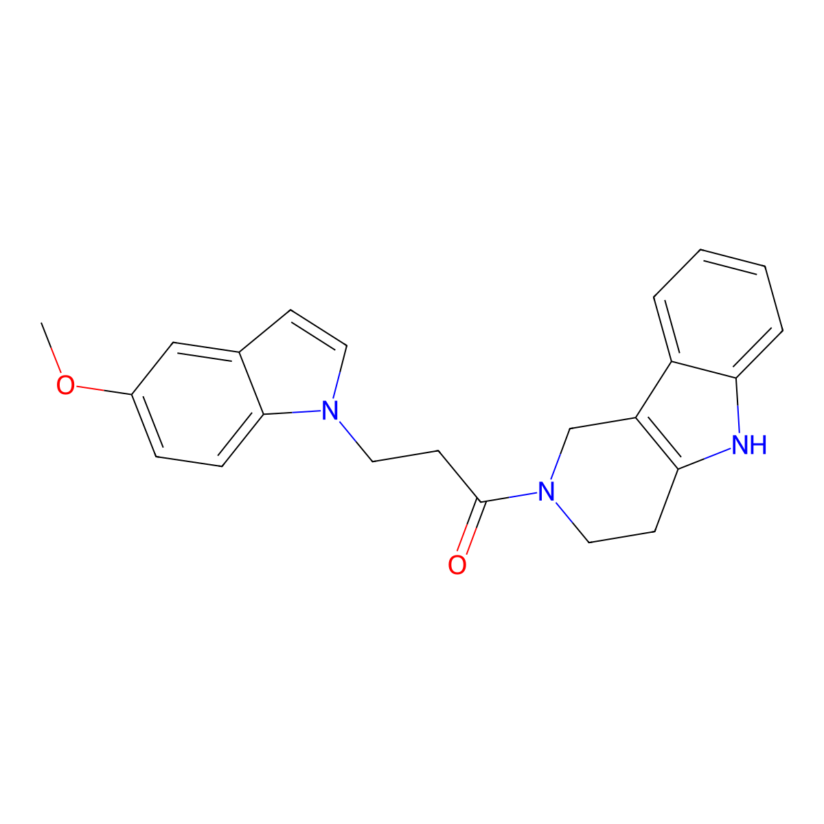 3-(5-methoxy-1H-indol-1-yl)-1-(1,3,4,5-tetrahydro-2H-pyrido[4,3-b]indol-2-yl)-1-propanone molecular structure, CAS 1574493-09-6