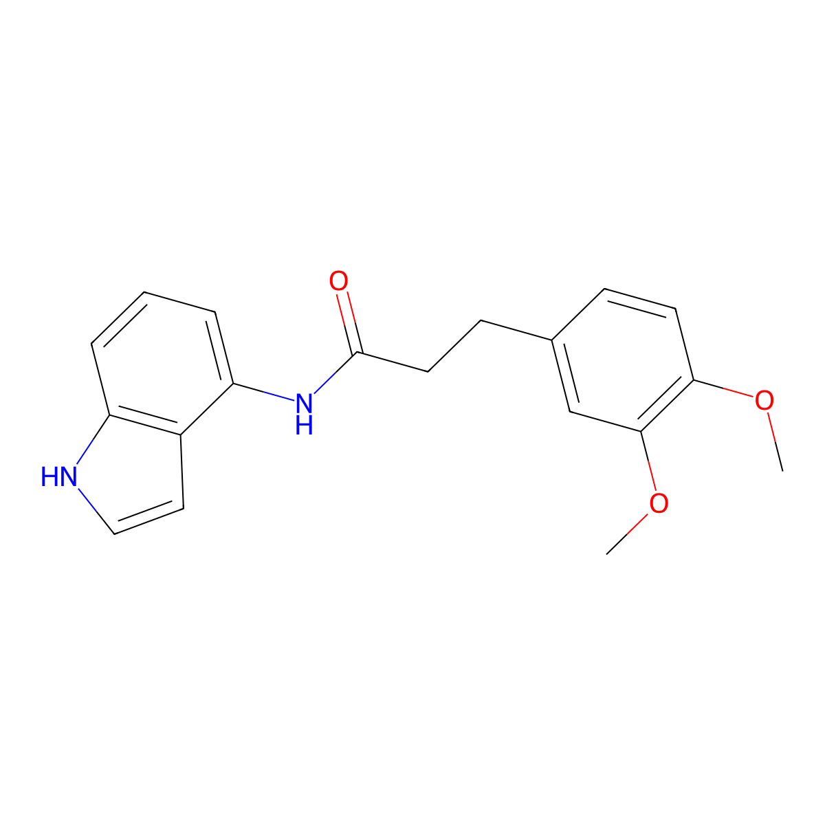 3-(3,4-dimethoxyphenyl)-N-(1H-indol-4-yl)propanamide molecular structure, CAS 1574493-15-4