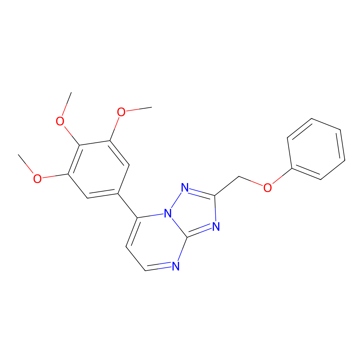2-(Phenoxymethyl)-7-(3,4,5-trimethoxyphenyl)[1,2,4]triazolo[1,5-a]pyrimidine molecular structure, CAS 1574493-28-9