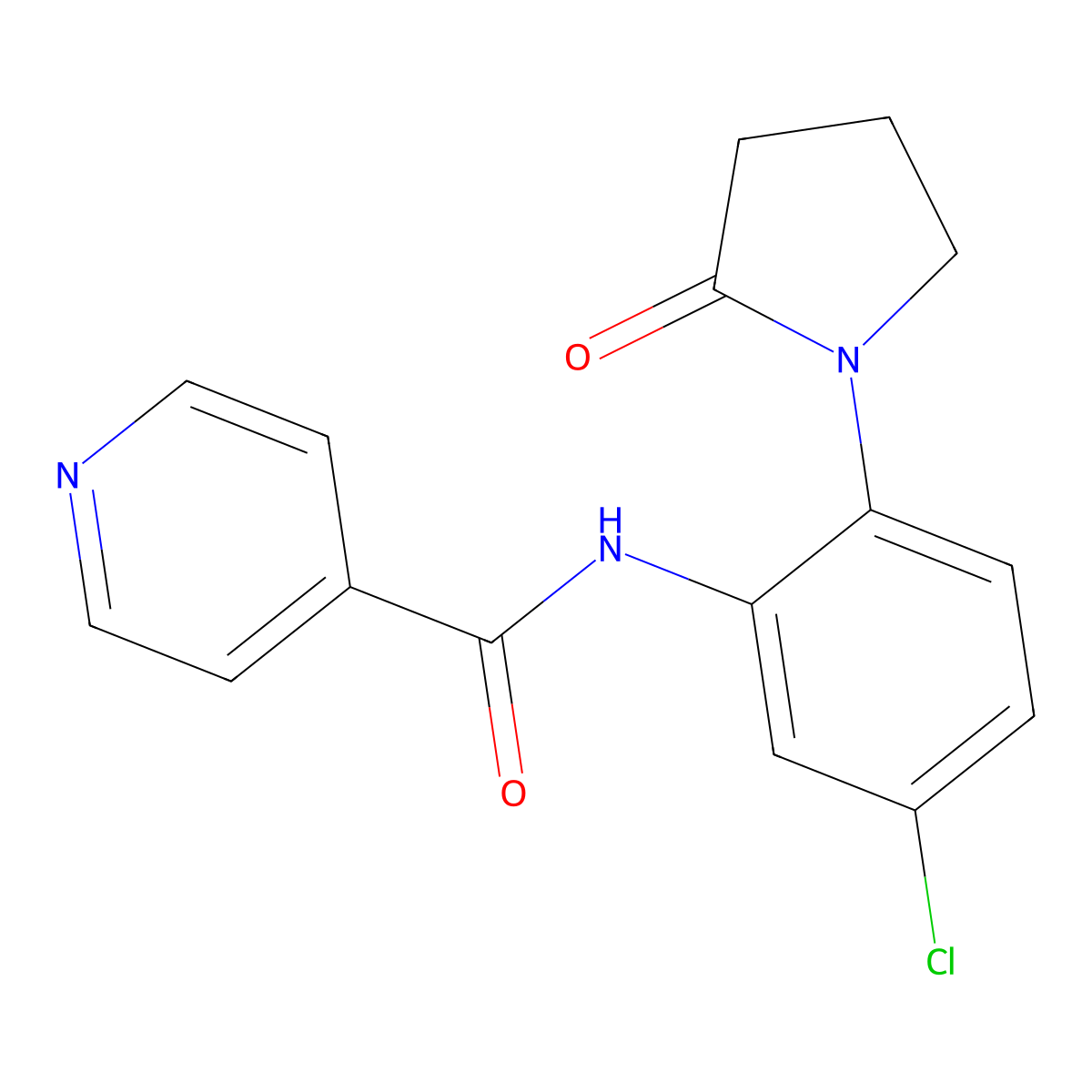 N-[5-chloro-2-(2-oxopyrrolidin-1-yl)phenyl]pyridine-4-carboxamide molecular structure, CAS 1574493-44-9