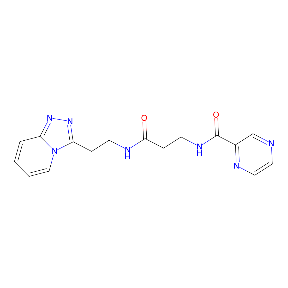 N-{3-oxo-3-[(2-[1,2,4]triazolo[4,3-a]pyridin-3-ylethyl)amino]propyl}-2-pyrazinecarboxamide molecular structure, CAS 1574493-69-8