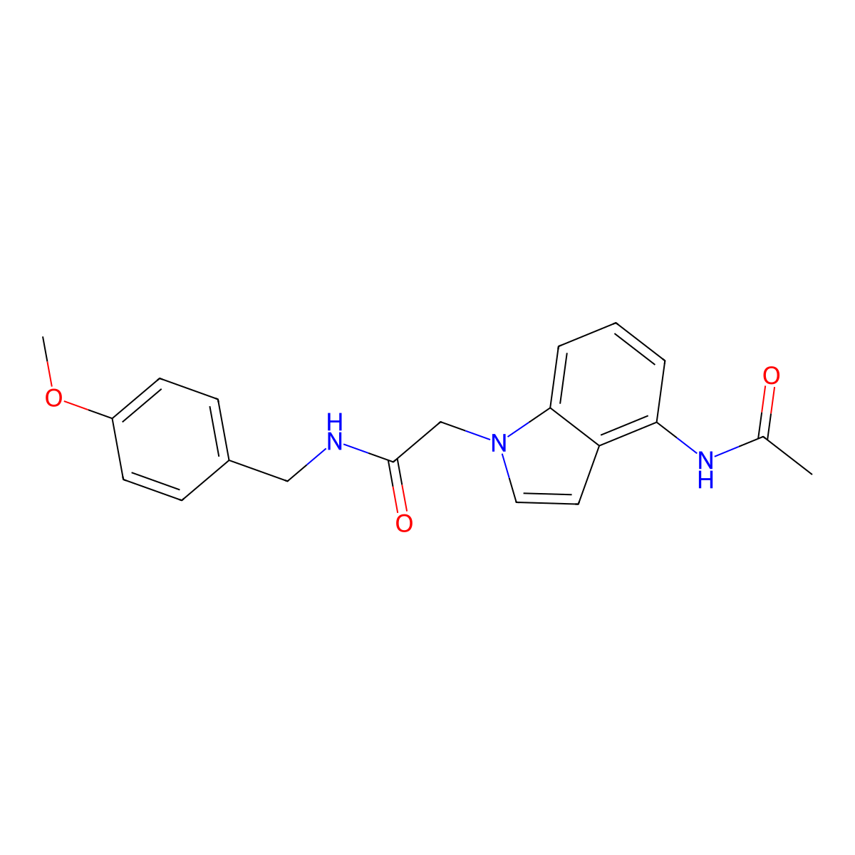 2-[4-(acetylamino)-1H-indol-1-yl]-N-(4-methoxybenzyl)acetamide molecular structure, CAS 1574493-78-9