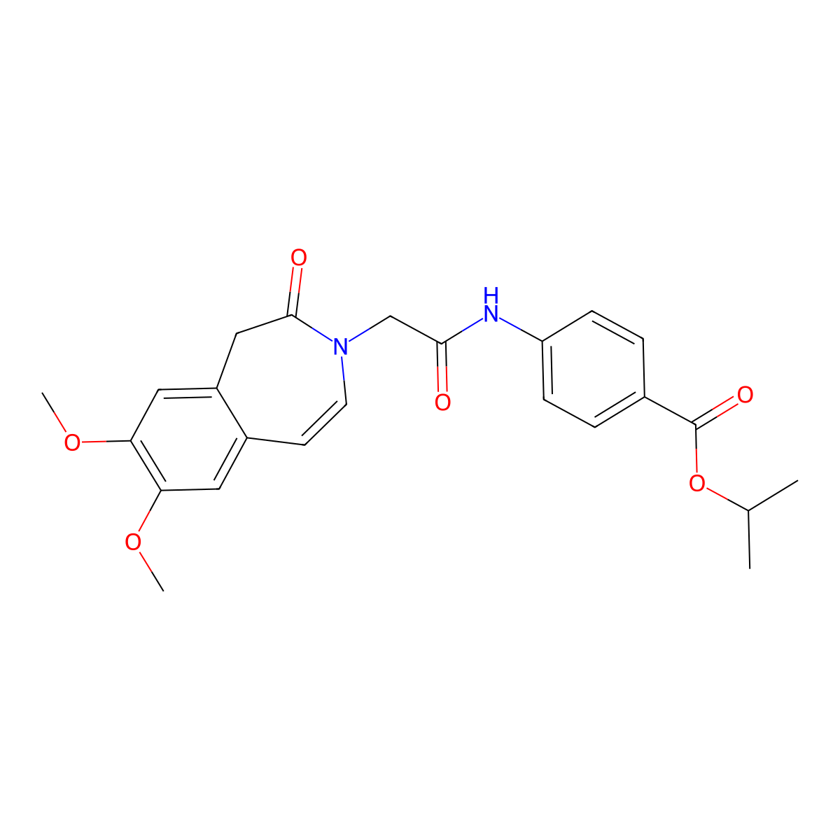 propan-2-yl 4-{[(7,8-dimethoxy-2-oxo-1,2-dihydro-3H-3-benzazepin-3-yl)acetyl]amino}benzoate molecular structure, CAS 1574494-45-3