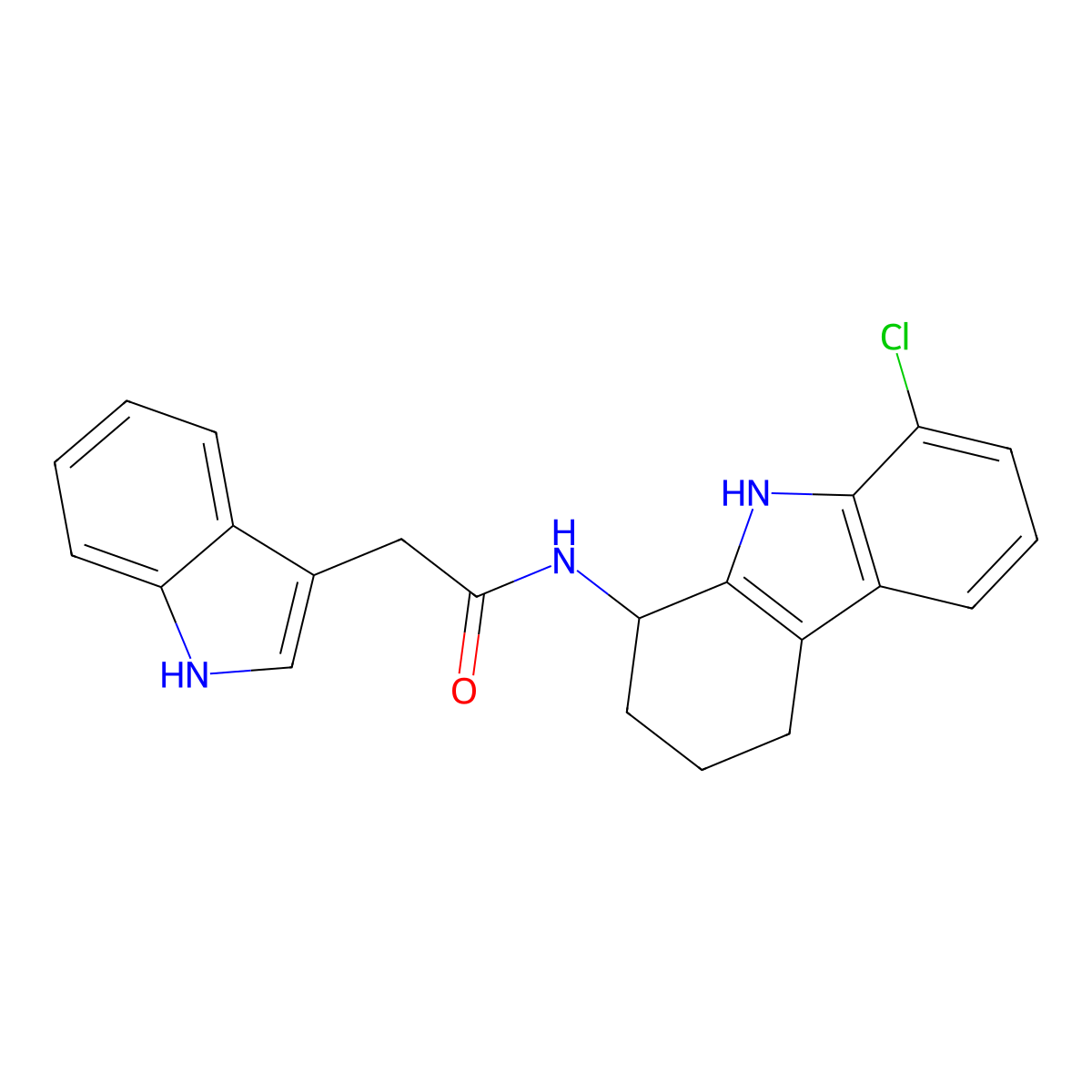 N-(8-Chloro-2,3,4,9-tetrahydro-1H-carbazol-1-YL)-2-(1H-indol-3-YL)acetamide molecular structure, CAS 1574494-47-5