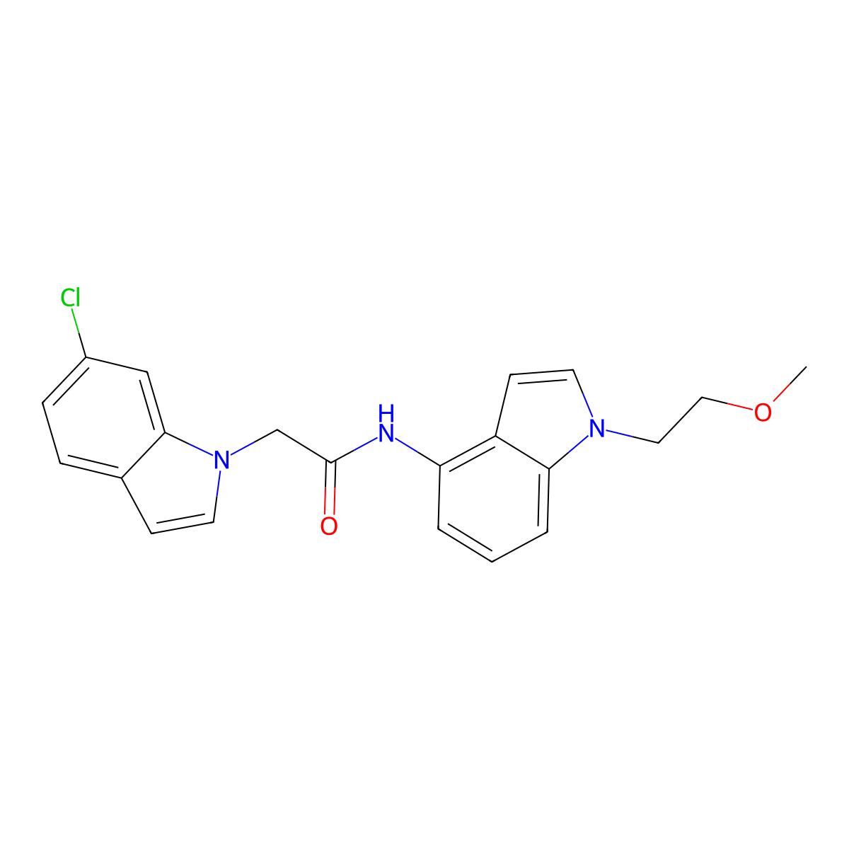 2-(6-chloro-1H-indol-1-yl)-N-[1-(2-methoxyethyl)-1H-indol-4-yl]acetamide molecular structure, CAS 1574494-68-0