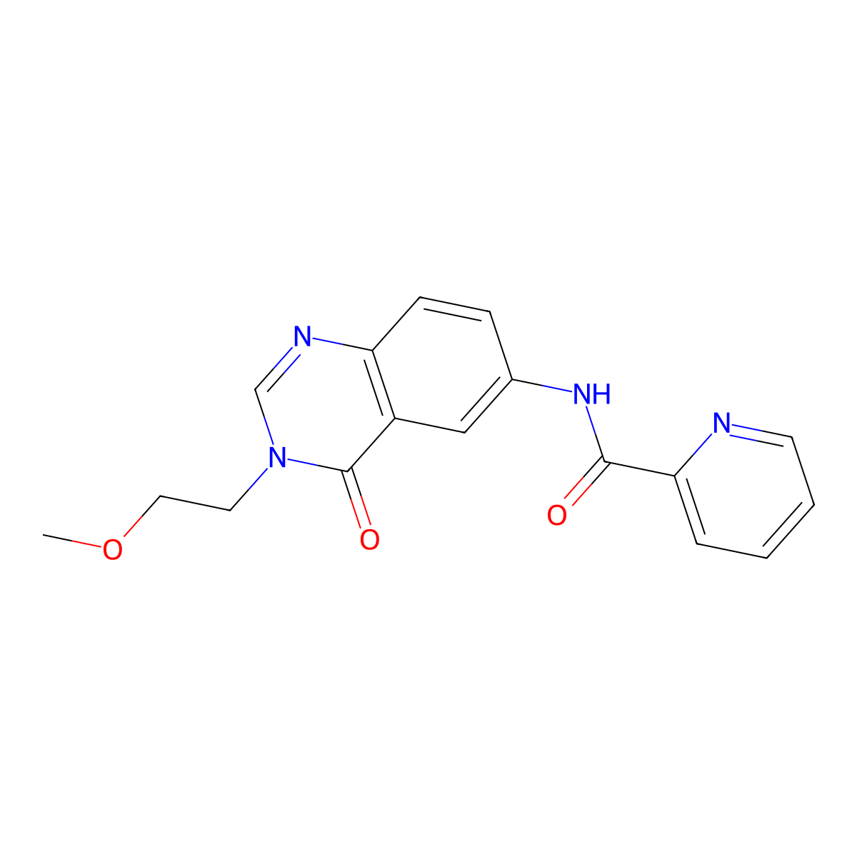 N-[3-(2-methoxyethyl)-4-oxo-3,4-dihydroquinazolin-6-yl]pyridine-2-carboxamide molecular structure, CAS 1574494-69-1
