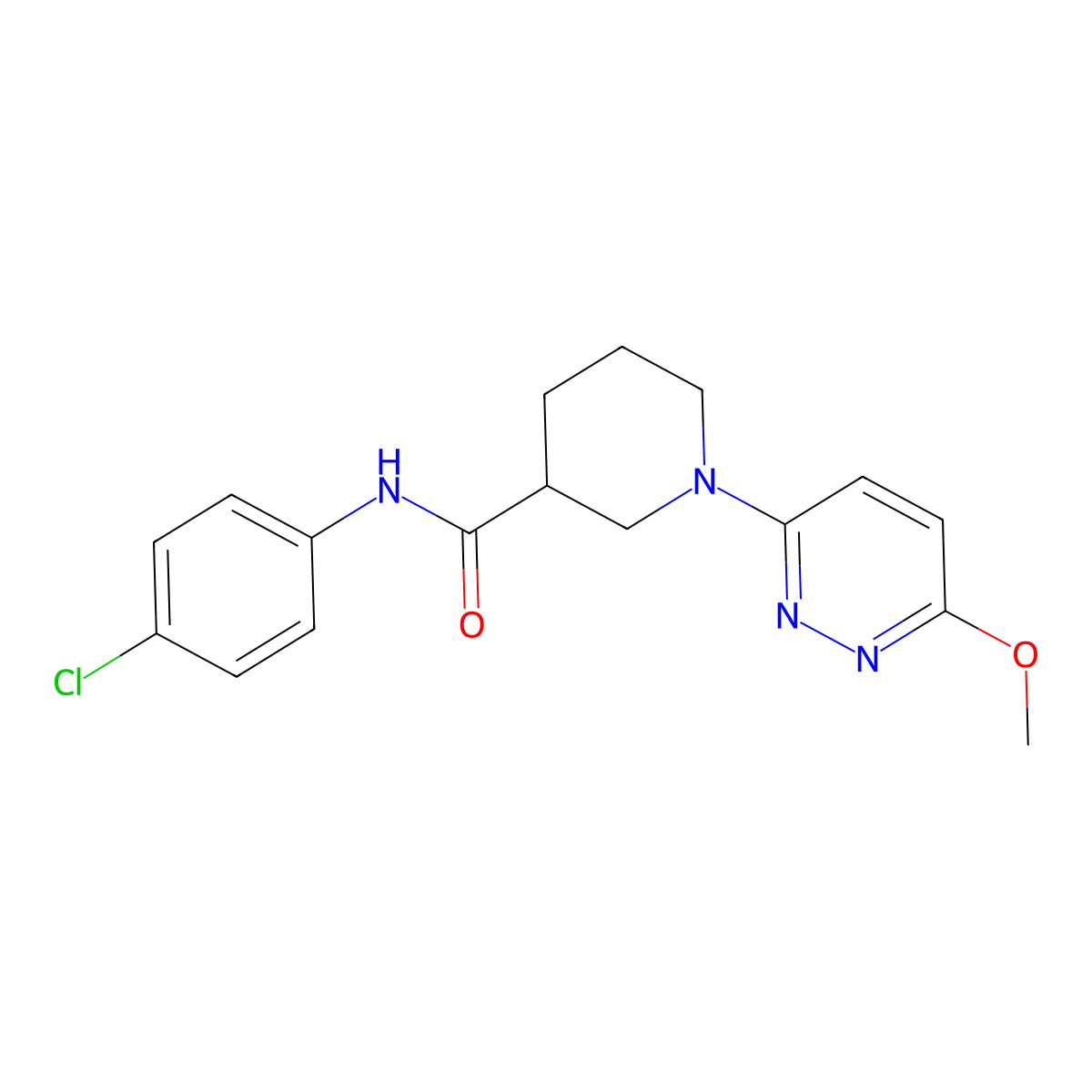N-(4-chlorophenyl)-1-(6-methoxypyridazin-3-yl)piperidine-3-carboxamide molecular structure, CAS 1574494-98-6